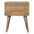 Curved Oak-ish Nightstand Avivra