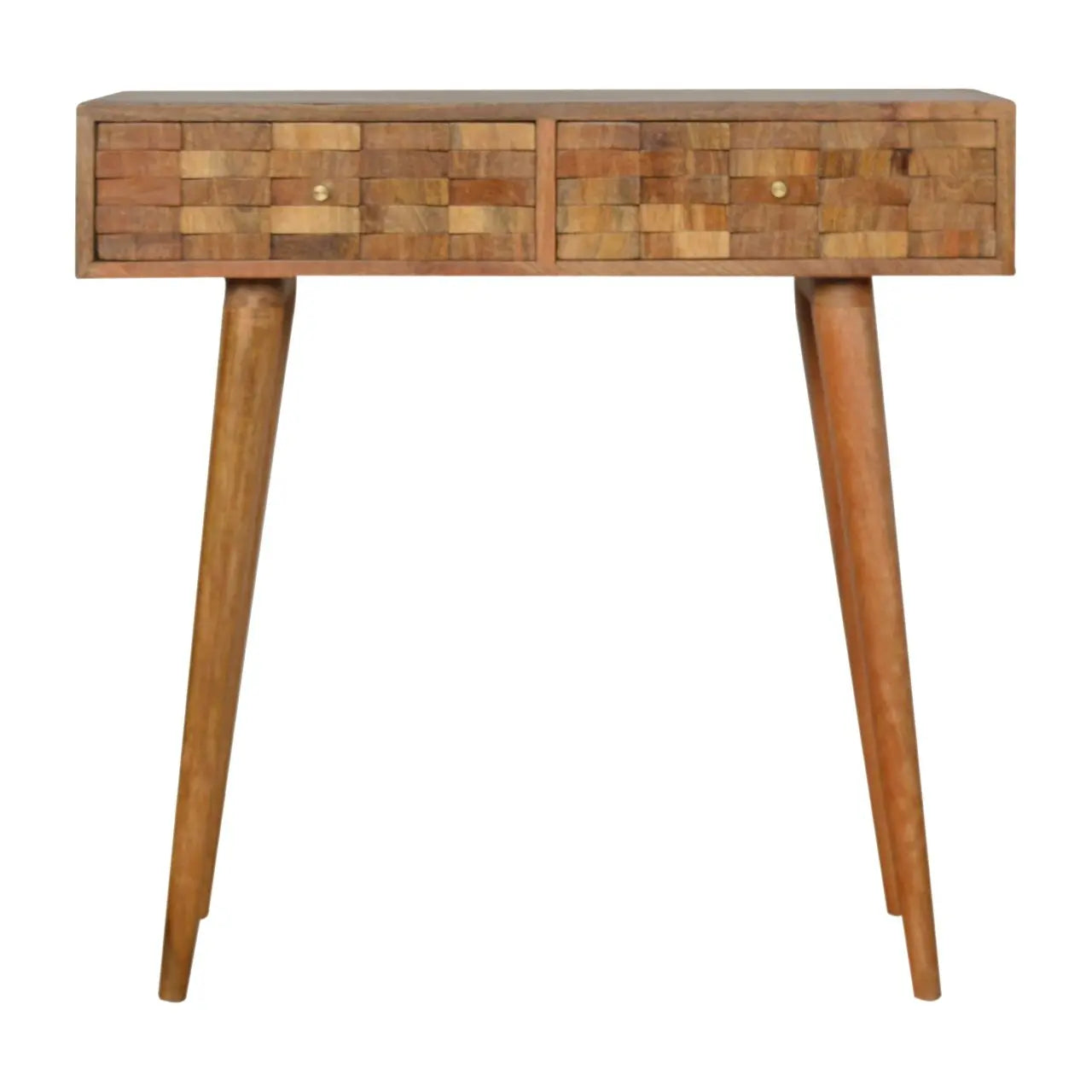 tile carved console table crafted from solid mango wood
