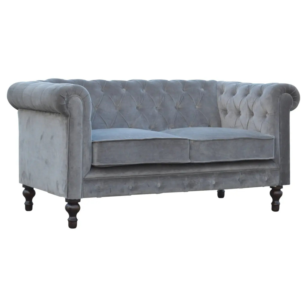 Grey Velvet Chesterfield Sofa Avivra