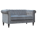 Grey Velvet Chesterfield Sofa Avivra