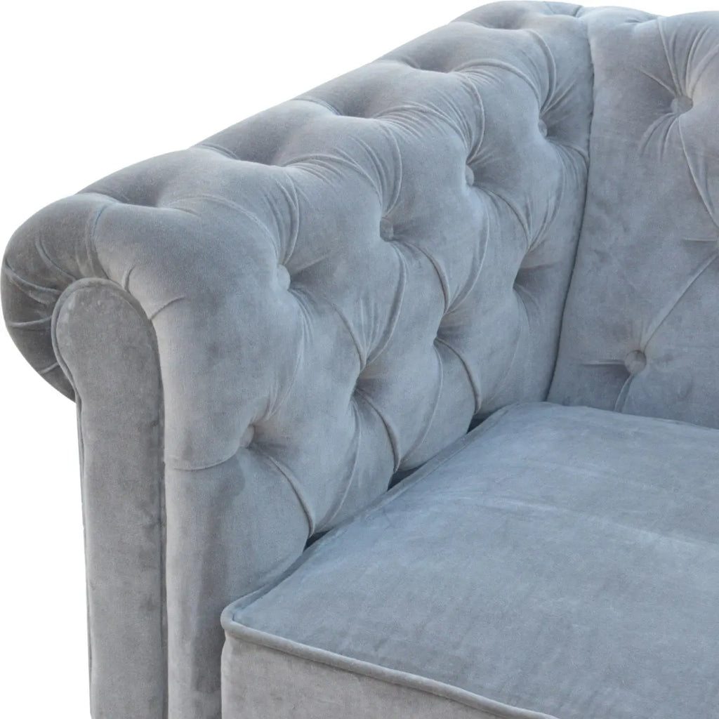 Grey Velvet Chesterfield Sofa Avivra