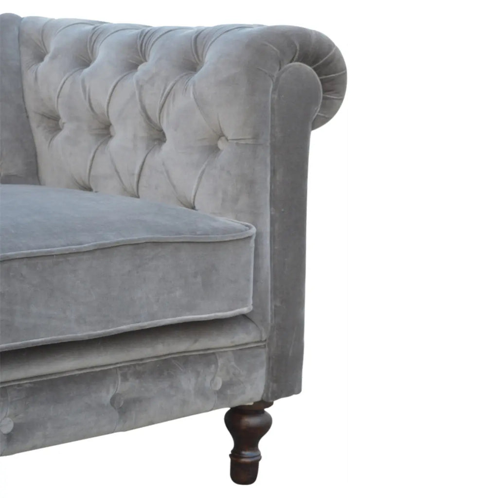 Grey Velvet Chesterfield Sofa Avivra