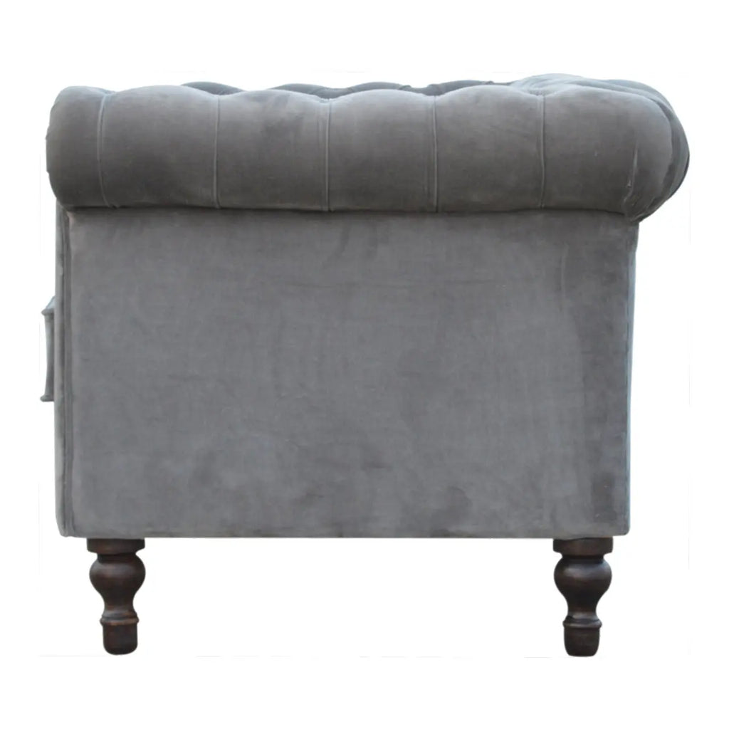Grey Velvet Chesterfield Sofa Avivra