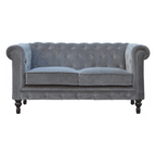Grey Velvet Chesterfield Sofa Avivra