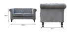 Grey Velvet Chesterfield Sofa Avivra
