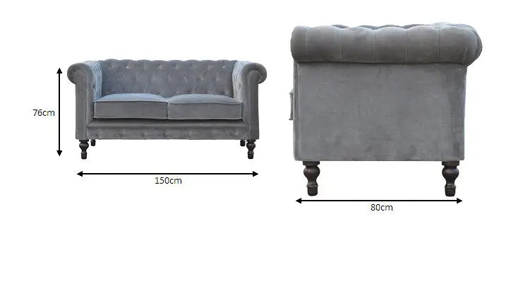 Grey Velvet Chesterfield Sofa Avivra