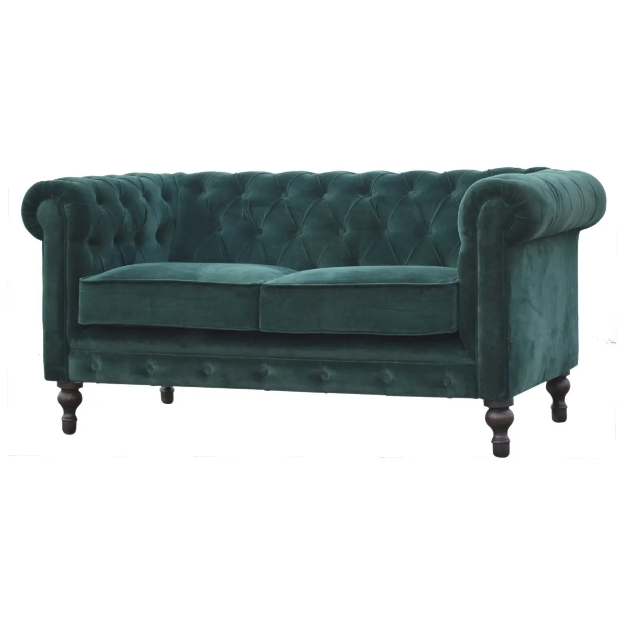 Emerald Green Velvet Chesterfield Sofa - Avivra