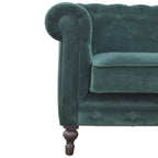 Emerald Green Velvet Chesterfield Sofa - Avivra