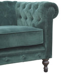 Emerald Green Velvet Chesterfield Sofa - Avivra