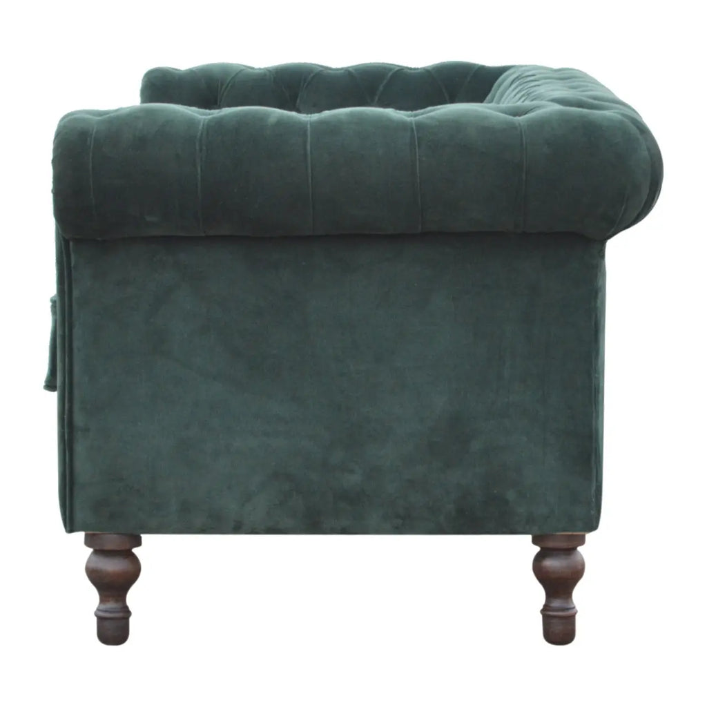 Emerald Green Velvet Chesterfield Sofa - Avivra
