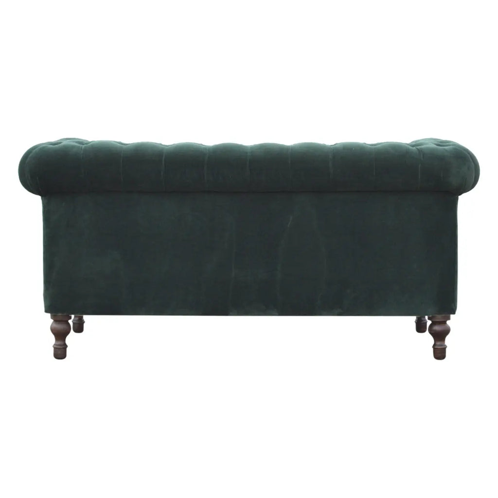 Emerald Green Velvet Chesterfield Sofa - Avivra