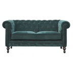 Emerald Green Velvet Chesterfield Sofa - Avivra