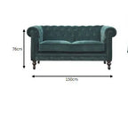 Emerald Green Velvet Chesterfield Sofa - Avivra
