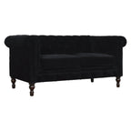 Black Velvet Chesterfield Sofa - Avivra
