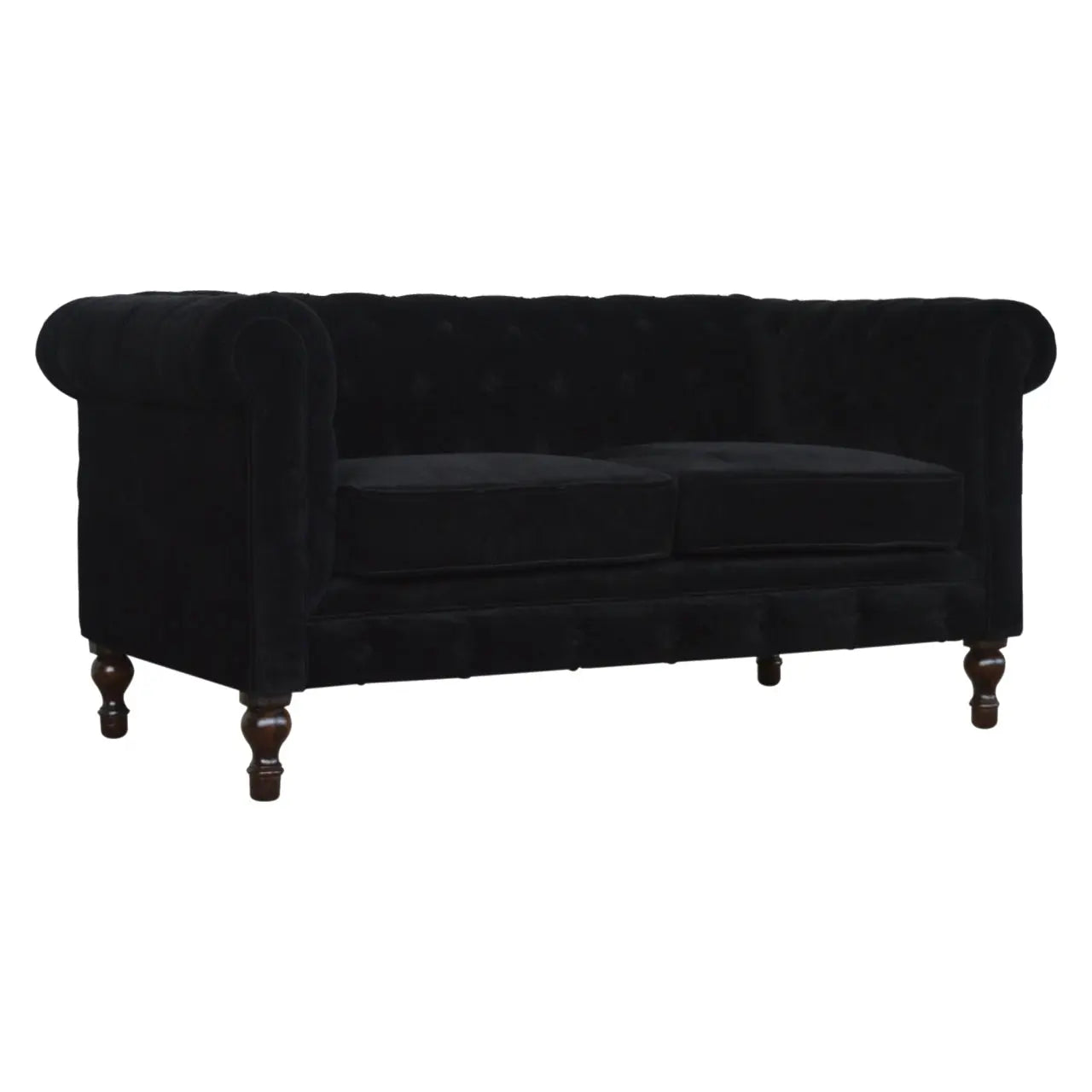 Black Velvet Chesterfield Sofa - Avivra