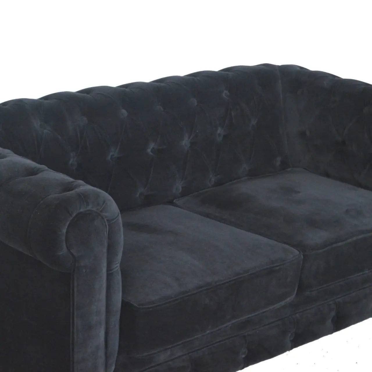Black Velvet Chesterfield Sofa - Avivra