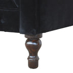 Black Velvet Chesterfield Sofa - Avivra
