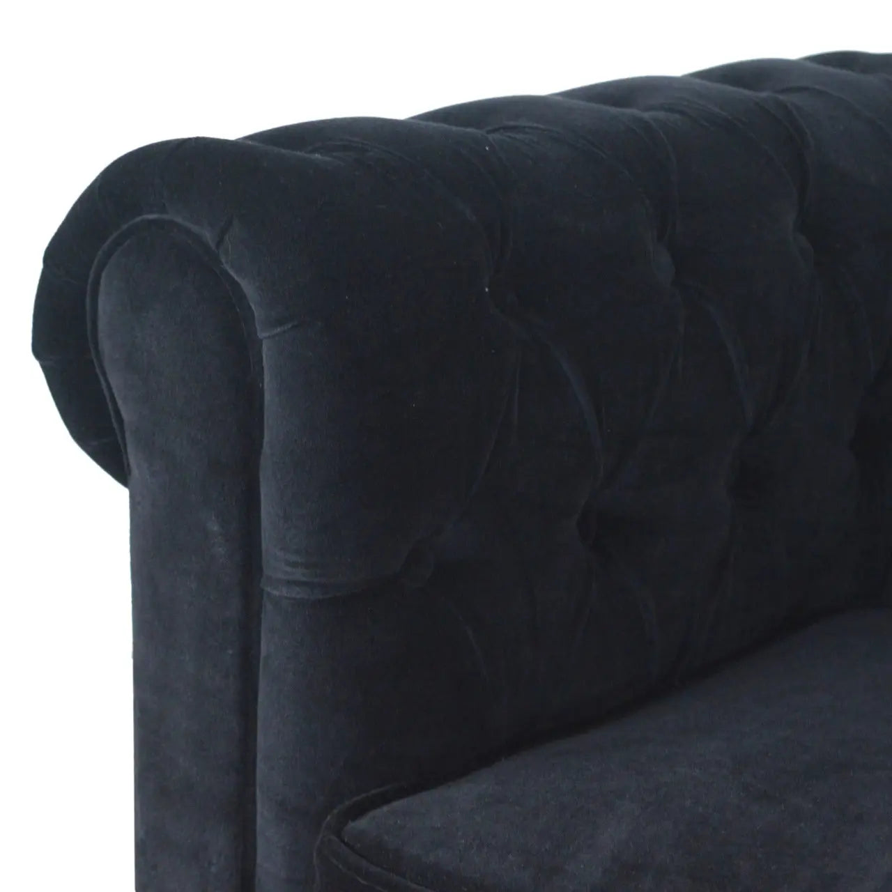 Black Velvet Chesterfield Sofa - Avivra