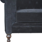 Black Velvet Chesterfield Sofa - Avivra
