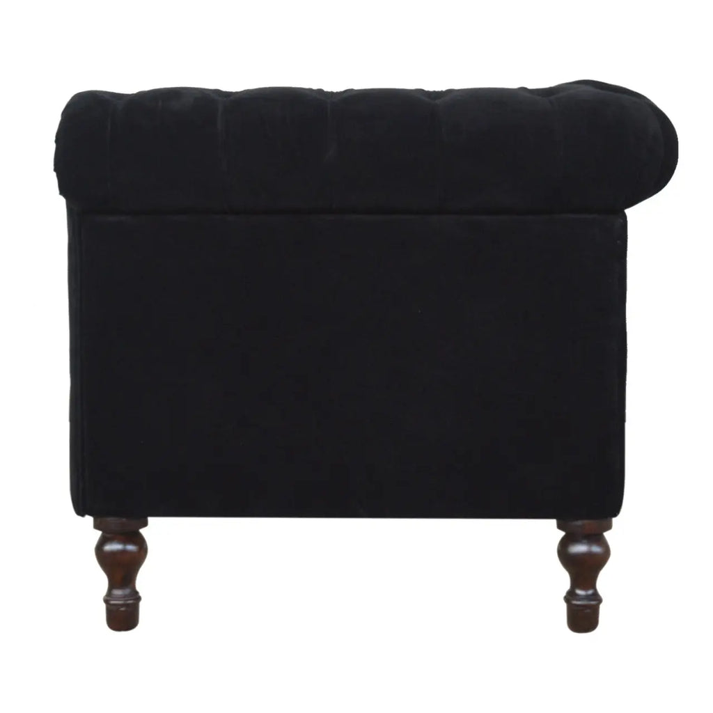 Black Velvet Chesterfield Sofa - Avivra