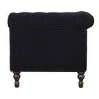 Black Velvet Chesterfield Sofa - Avivra