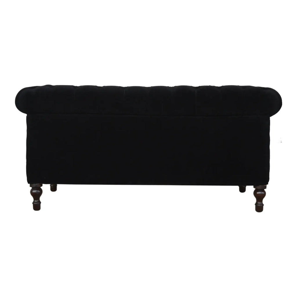 Black Velvet Chesterfield Sofa - Avivra