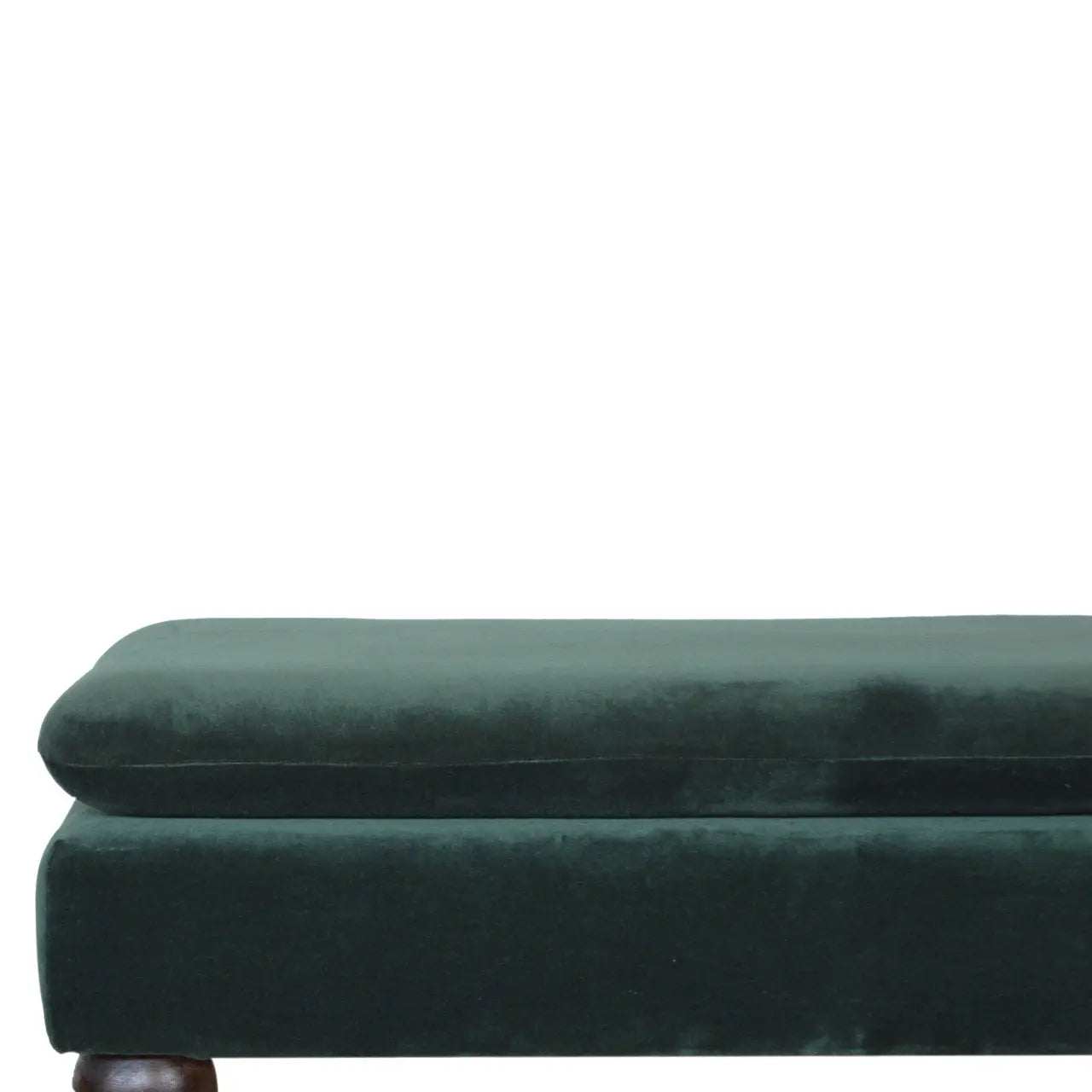 Emerald Velvet Castor Bench | Upholstered Cotton Velvet - Avivra