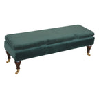 Emerald Velvet Castor Bench | Upholstered Cotton Velvet - Avivra