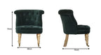 Emerald Velvet Accent Chair – Hand-Carved Solid Mango Wood - Avivra
