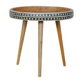 Bone Inlay Tripod End Table – Oak-ish Finish - Avivra