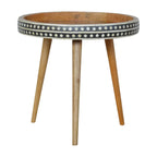 Bone Inlay Tripod End Table – Oak-ish Finish - Avivra