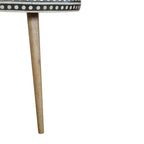 Bone Inlay Tripod End Table – Oak-ish Finish - Avivra