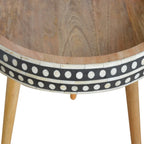 Bone Inlay Tripod End Table – Oak-ish Finish - Avivra