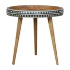 Bone Inlay Tripod End Table – Oak-ish Finish - Avivra