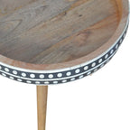 Bone Inlay Tripod End Table – Oak-ish Finish - Avivra