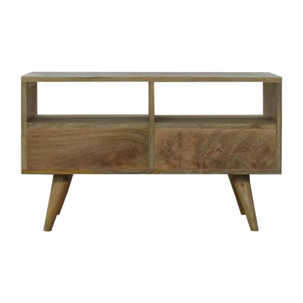 Bone Inlay Tripod End Table – Oak-ish Finish - Avivra