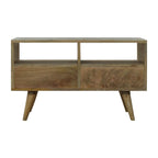 Bone Inlay Tripod End Table – Oak-ish Finish - Avivra