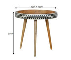 Bone Inlay Tripod End Table – Oak-ish Finish - Avivra