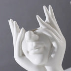 Nordic Ceramic Body Art Vase – Minimalist White Sculpture Home Decor