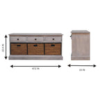 Acid Wash Basket Storage Cabinet | Wicker Storage - Avivra