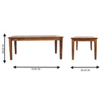 Classic Golden Teak Solid Wood Dining Table Avivra