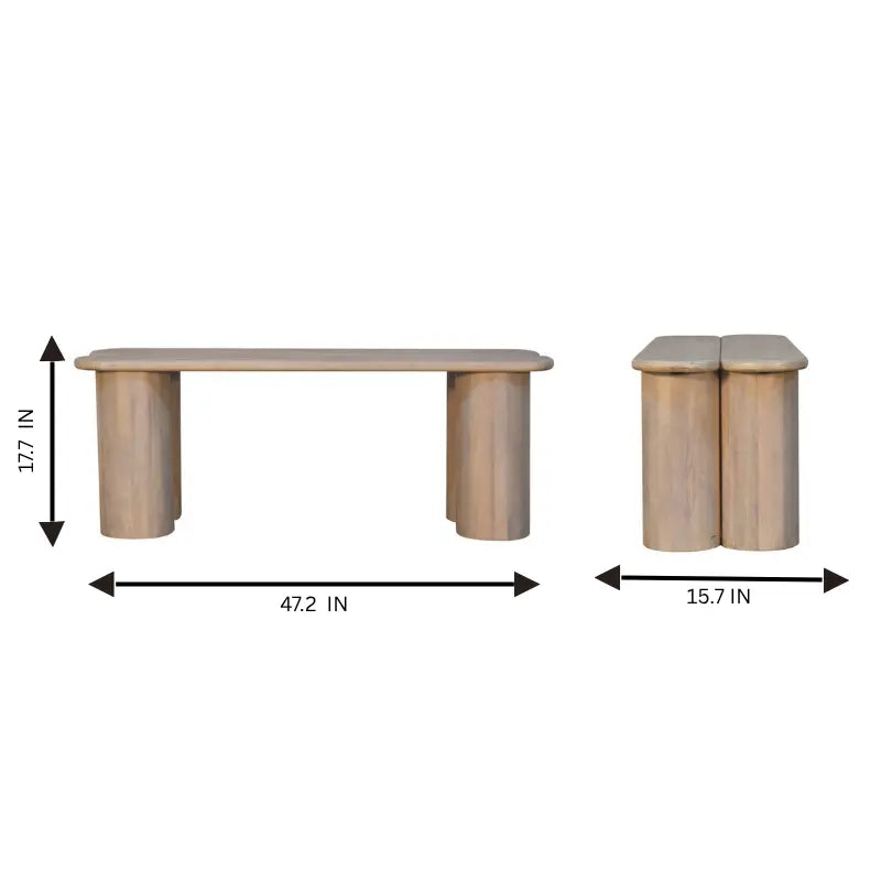 Twin Plank Mango Wood Bench Avivra