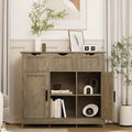 Home décor gray wooden storage unit