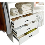 Bedroom wardrobe system with silent sliding drawers