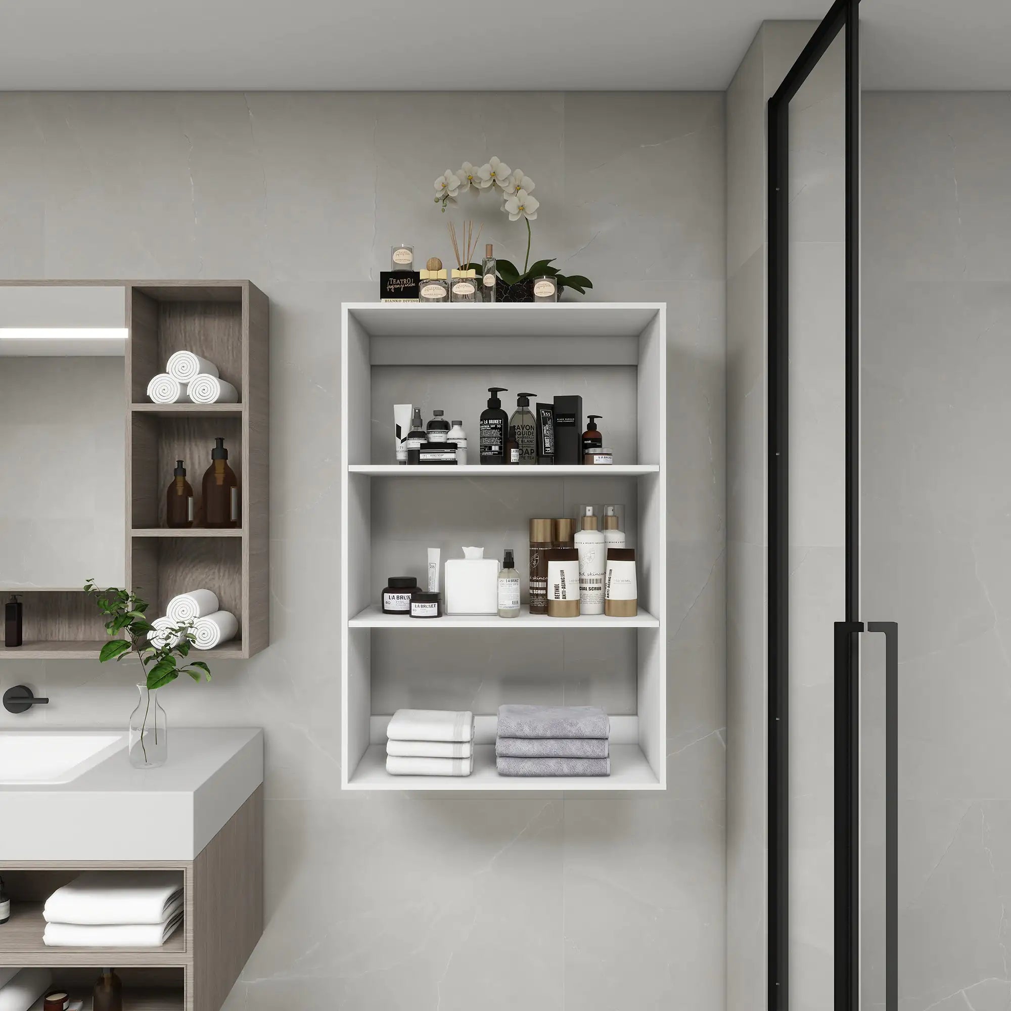 Open wardrobe system for walk-in closets – modern storage setup