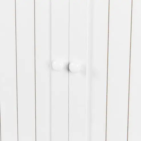 White Freestanding Kitchen Storage Cabinet with Adjustable Shelves