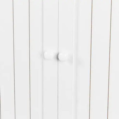 White Freestanding Kitchen Storage Cabinet with Adjustable Shelves