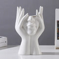 Nordic Ceramic Body Art Vase – Minimalist White Sculpture Home Decor