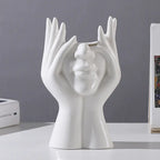 Nordic Ceramic Body Art Vase – Minimalist White Sculpture Home Decor