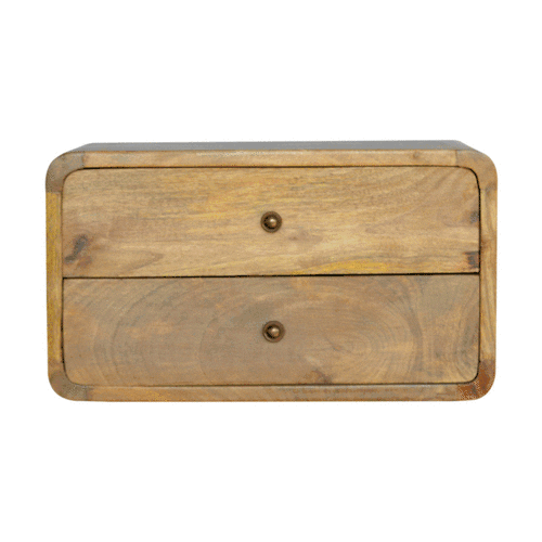 Curved Wall-Mounted Nightstand – Two Drawer - Avivra